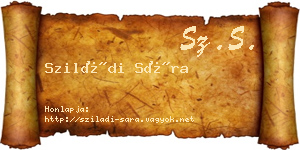 Sziládi Sára névjegykártya